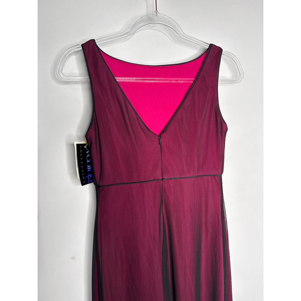 2010s Adrianna Papell Evening Burgundy Ombre Beaded Formal Gown & Shawl NWT 6 - Picture 4 of 12